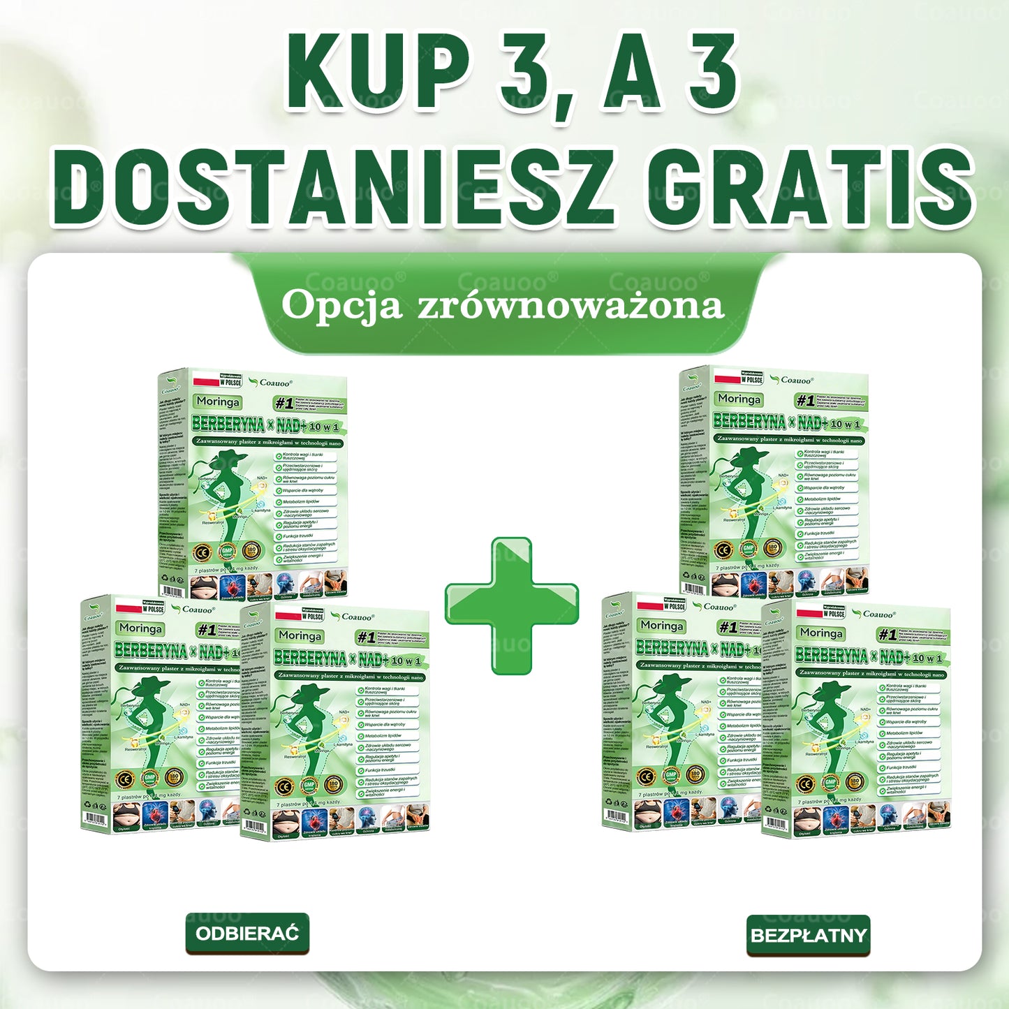 𝐂𝐨𝐚𝐮𝐨𝐨® Moringa × Berberyna × AMPK 10-w-1 Wsparcie metaboliczne, plaster z nanotechnologią mikroigłową  (Wystarczy raz dziennie, widoczne efekty w 7 dni) ✅ Na otyłość, wiotką skórę, cukrzycę, bezdech senny, problemy ze stawami i wiele innych ✨