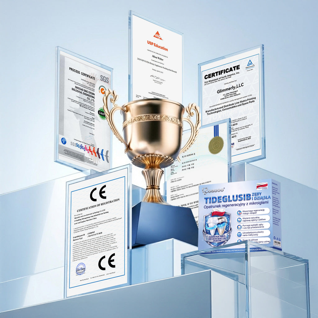 🦷 Pożegnaj nadwrażliwość i dyskomfort! 𝐂𝐨𝐚𝐮𝐨𝐨® paski oralne z Tideglusib – szybka regeneracja zębów i dziąseł 😊
