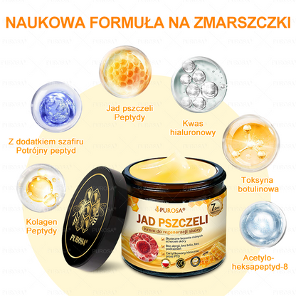 PUROSA®  Jad Pszczoły Kompleksowy Krem🥇pomaga w leczeniu problemów skórnych, takich jak: zmarszczki, blizny, plamy pigmentacyjne, rozstępy, trądzik, łuszczyca, egzema, zmiany skórne, podrażnienia, stany zapalne i inne problemy skórne🔥