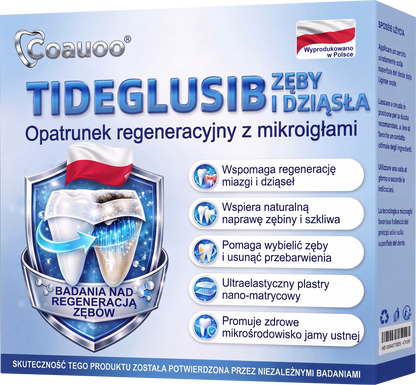 🦷 Pożegnaj nadwrażliwość i dyskomfort! 𝐂𝐨𝐚𝐮𝐨𝐨® paski oralne z Tideglusib – szybka regeneracja zębów i dziąseł 😊