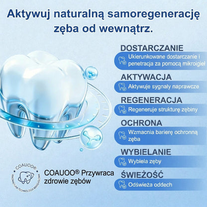 🦷 Pożegnaj nadwrażliwość i dyskomfort! 𝐂𝐨𝐚𝐮𝐨𝐨® paski oralne z Tideglusib – szybka regeneracja zębów i dziąseł 😊